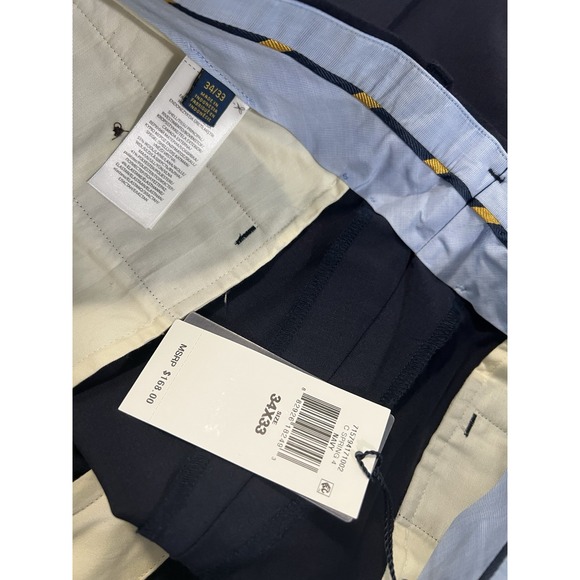 Polo Ralph Lauren Men's 34/33 Wool Blend Cuffed Pants Navy Blue NWT - Picture 7 of 8